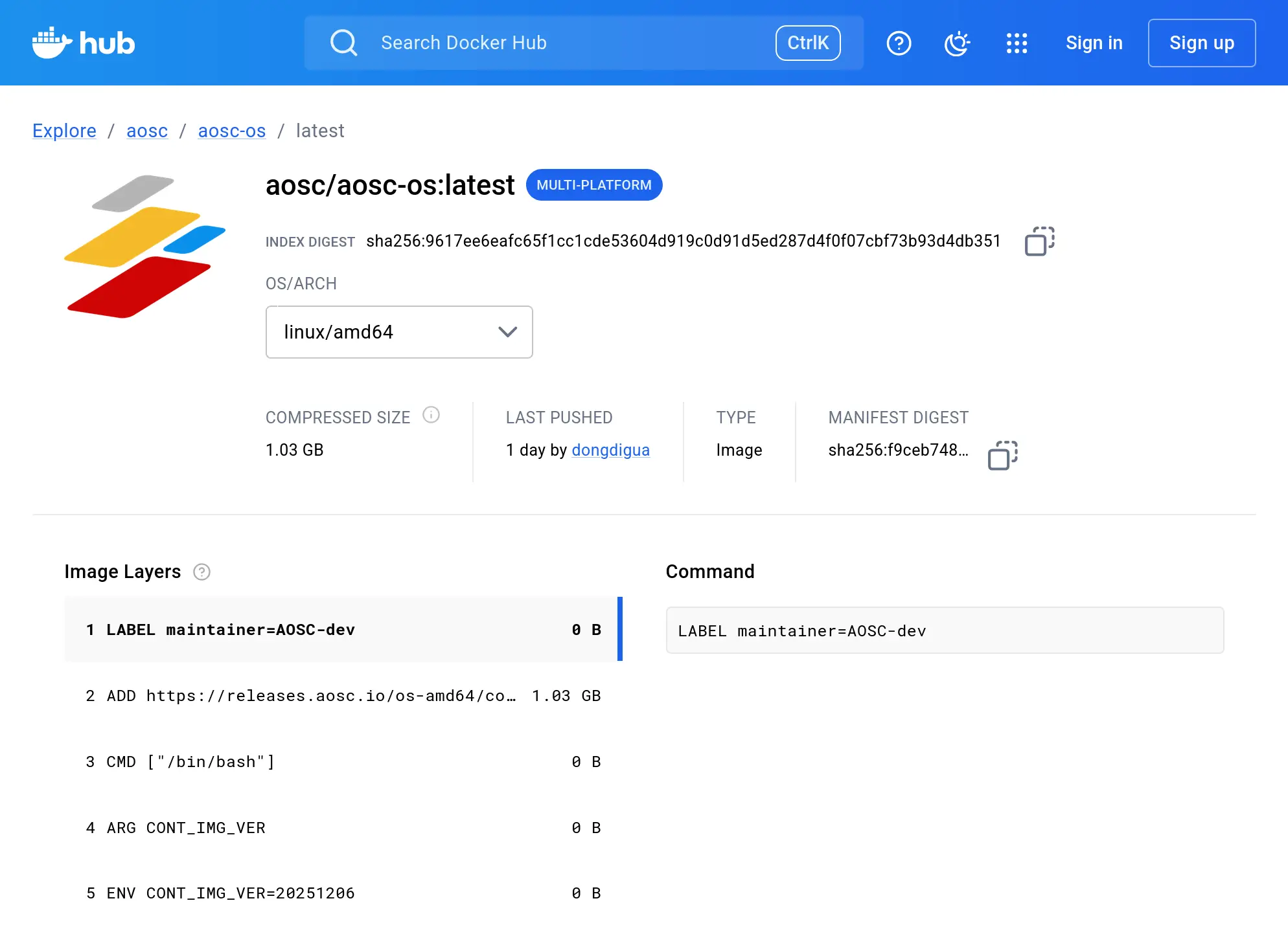 安同 OS 全架构回归 Docker Hub