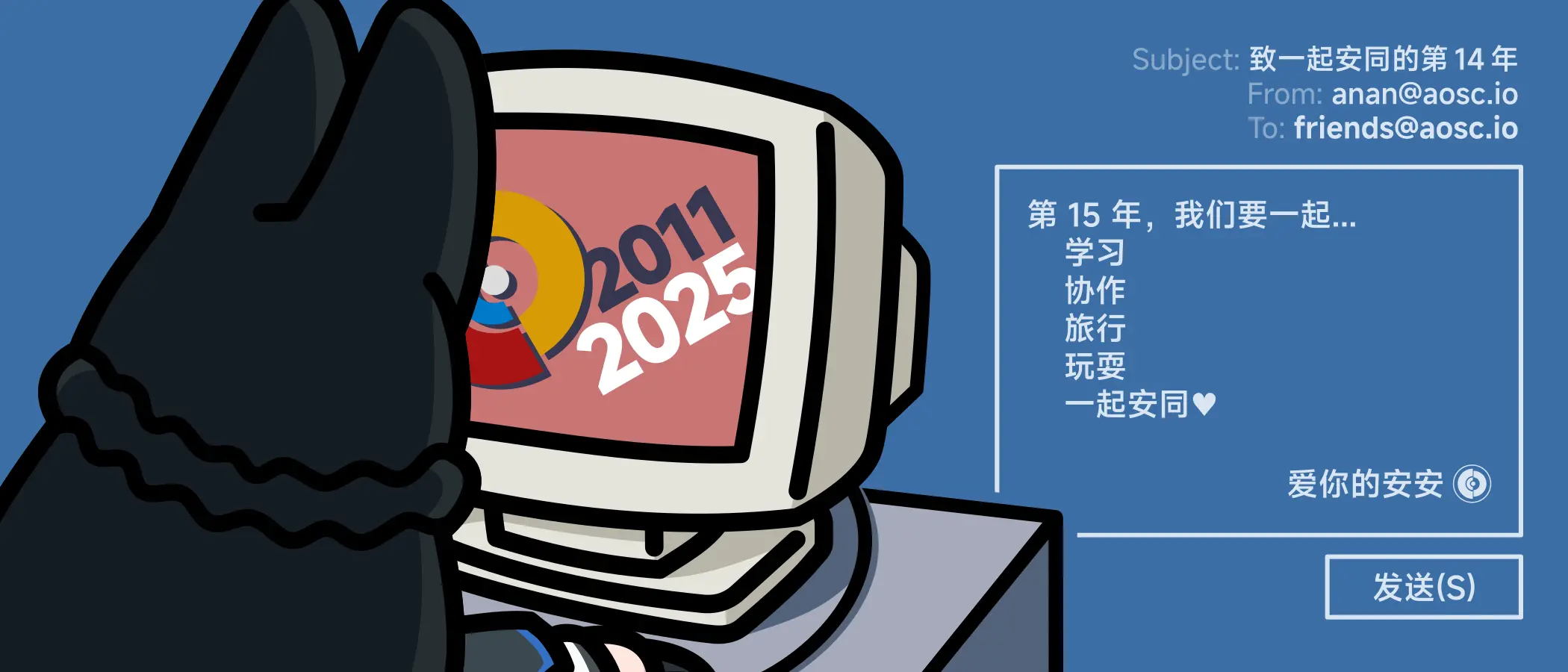 安同开源社区 14 周年贺图