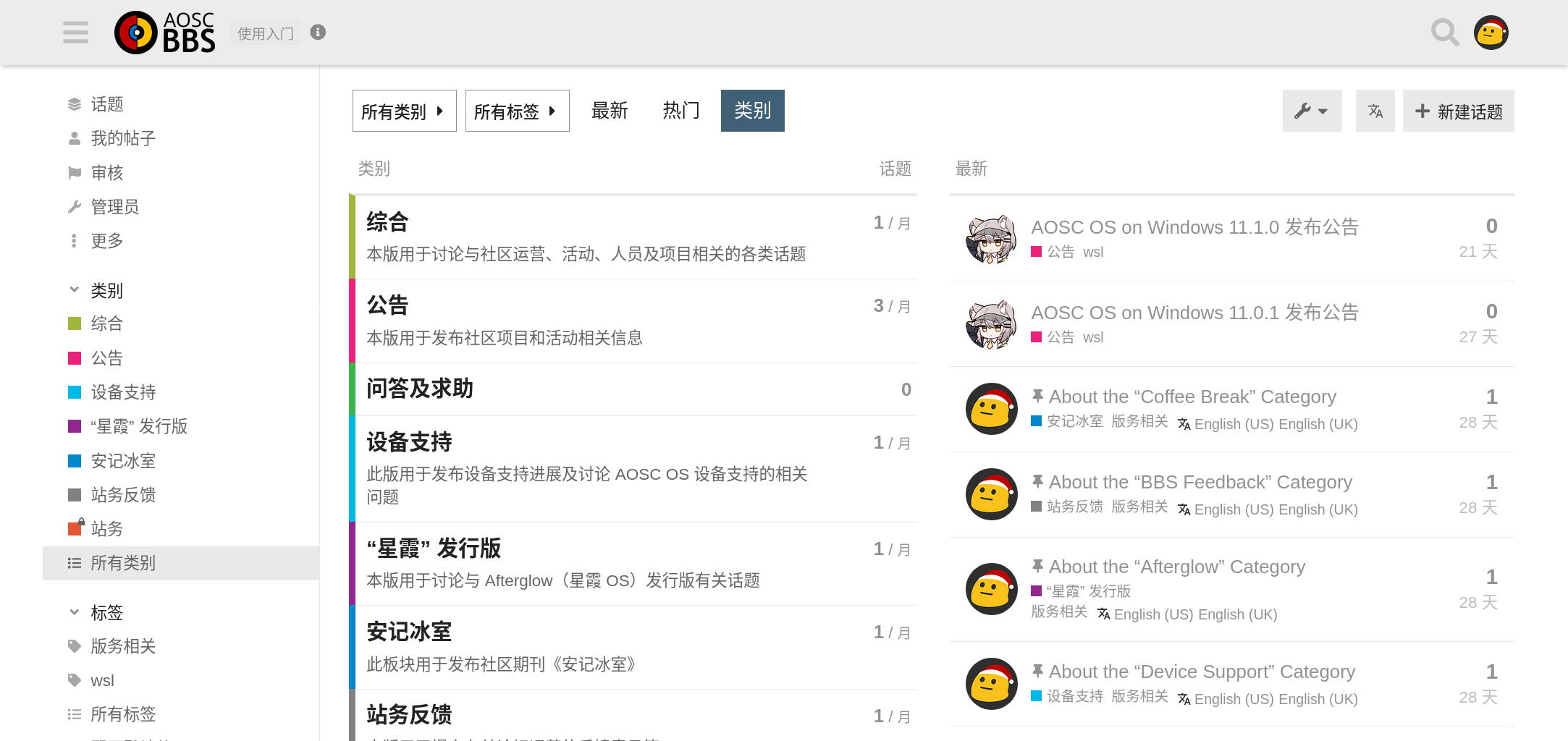 社区论坛板块展示