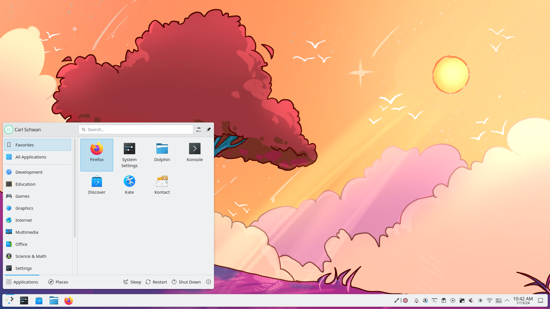 KDE Plasma 6 桌面截图