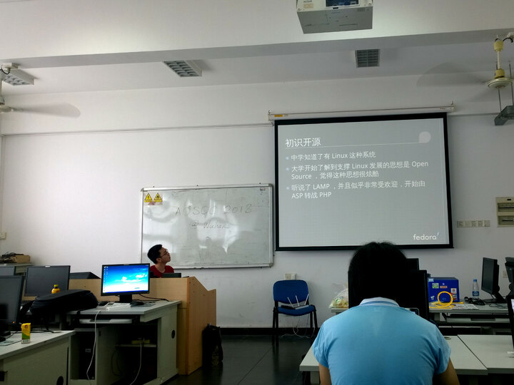 Zamir Sun connecting in from Beijing, sharing his pathway to employment in an open-source company (Red Hat).