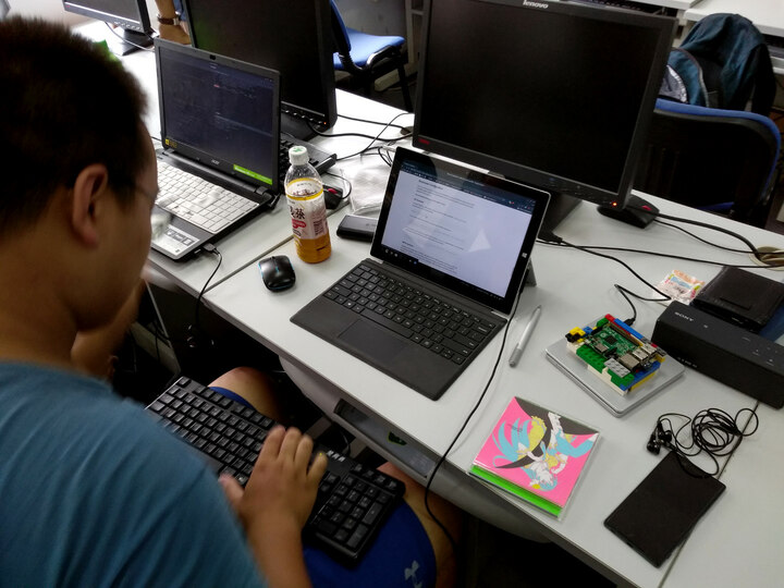 Tianhao (James) Chai's Linux/Android Surface Pro 3 tablet.