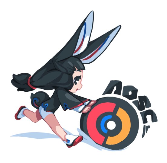 An-An (安安) Playing with the AOSC Logo (credit: Tyson Tan).